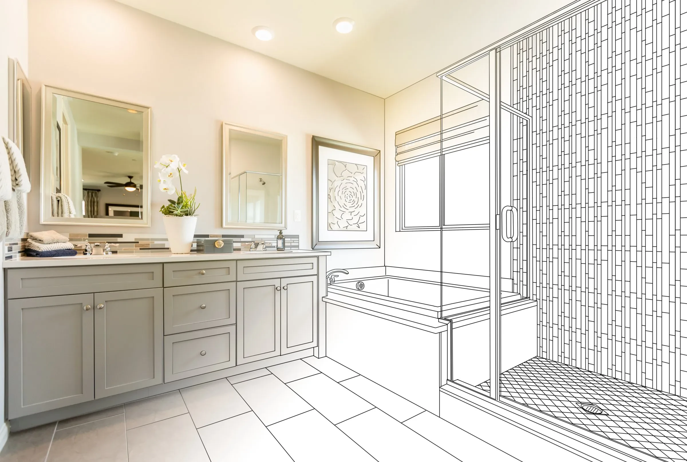 A bathroom remodeled by Innovation Painting & Remodeling.